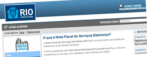 NOTA FISCAL CARIOCA - NF ELETRÔNICA RIO DE JANEIRO - RJ NOTA FISCAL CARIOCA - NF ELETRÔNICA RIO DE JANEIRO - RJ